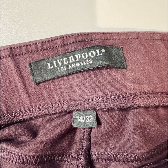 Liverpool Jeans Chloe Pull-On Knit Ankle Skinny Pant in Aubergine SZ 14/32 - Picture 7 of 16